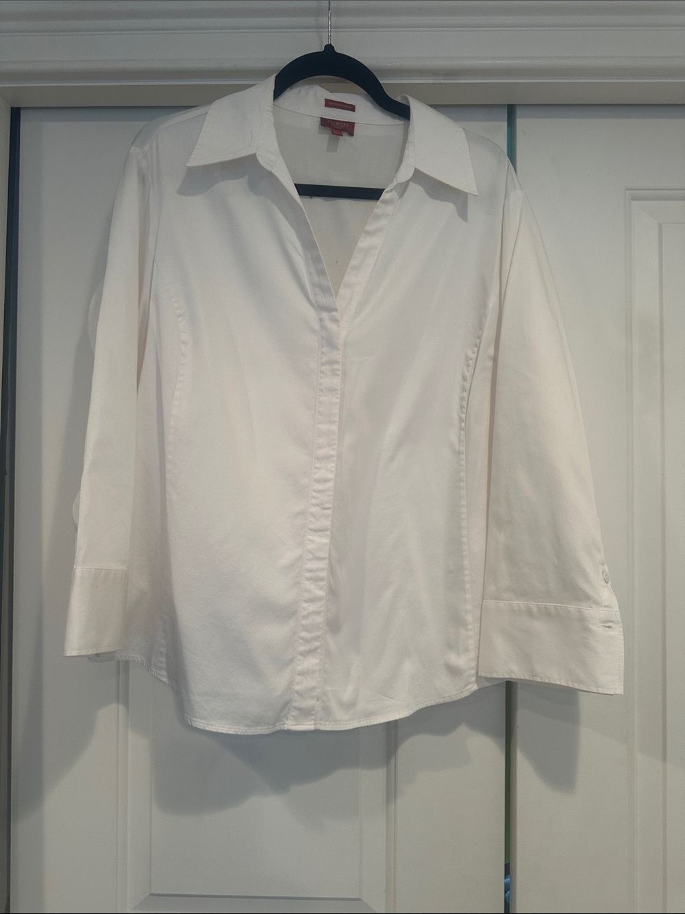 Talbots White Classic Button-Front Shirt